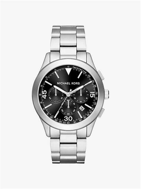 michael kors gareth silver-tone and silicone watch|Michael Kors lexington lux.